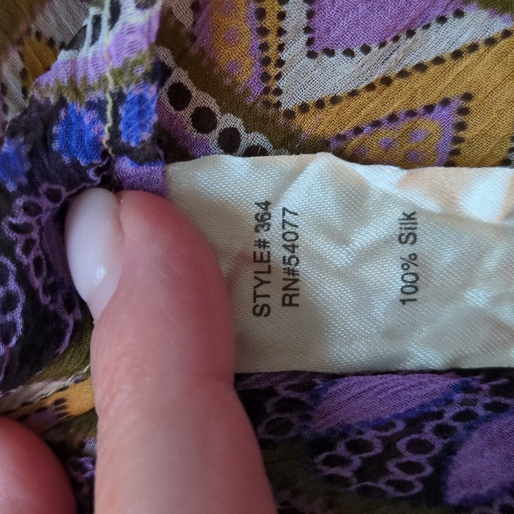 CAbi 100% Silk Merrakesh Kaftan Size M - Picture 7 of 8